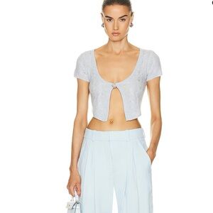 LoveShackFancy Elba cardigan wool cashmere baby blue size M